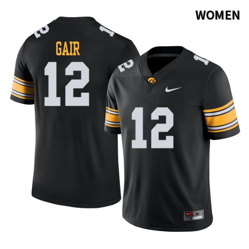 Women's Iowa Hawkeyes NCAA #12 Anthony Gair Black Authentic Nike Alumni Stitched College Football Jersey SP34B05VH